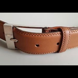 Ralph Lauren cognac  leather belt ss prong buckle